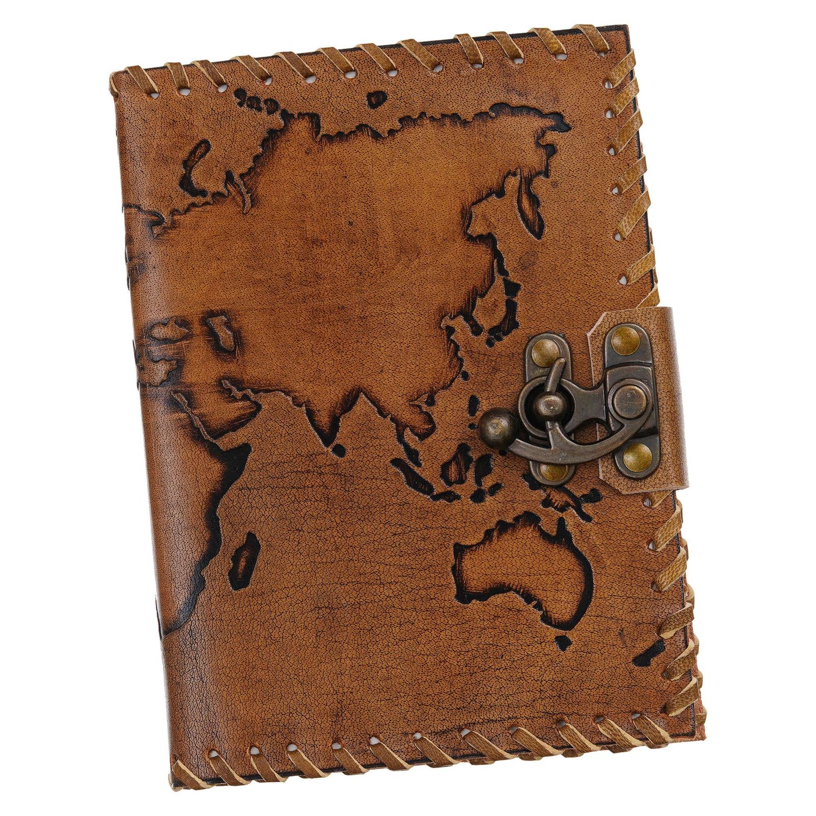 Vintage Handmade Genuine Leather Diary Journal | Premium Antique String Closure | 200 Handmade Unruled Pages DIARY-63 - Image 2