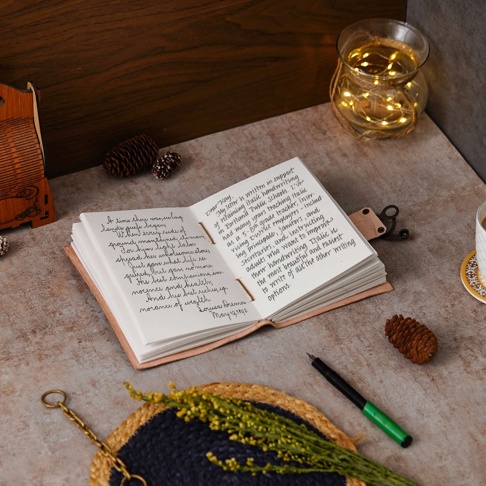 Vintage Handmade Genuine Leather Diary Journal | Premium Antique String Closure | 200 Handmade Unruled Pages DIARY-23 - Image 2