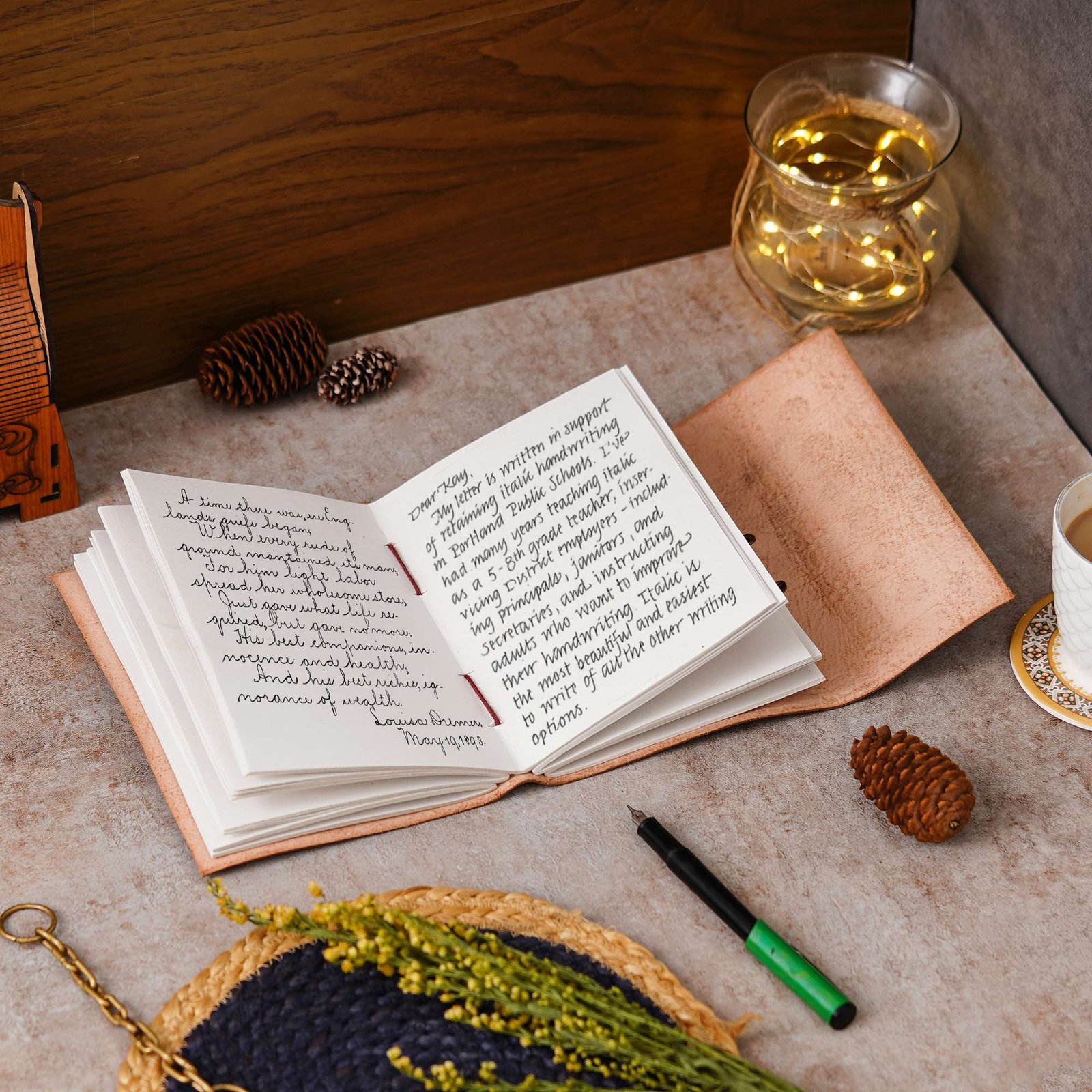 Vintage Handmade Genuine Leather Diary Journal | Premium Antique String Closure | 200 Handmade Unruled Pages DIARY-37 - Image 2