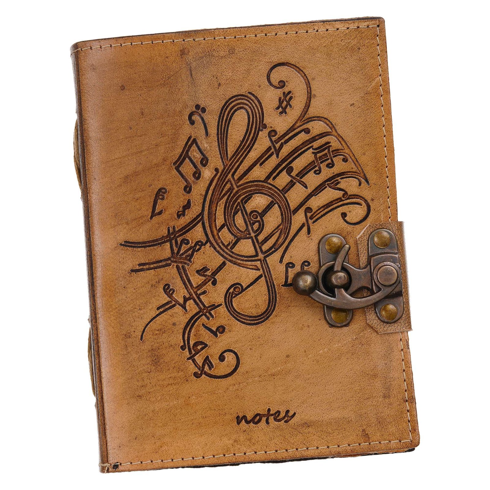 Vintage Handmade Genuine Leather Diary Journal | Premium Antique String Closure | 200 Handmade Unruled Pages DIARY-17 - Image 5