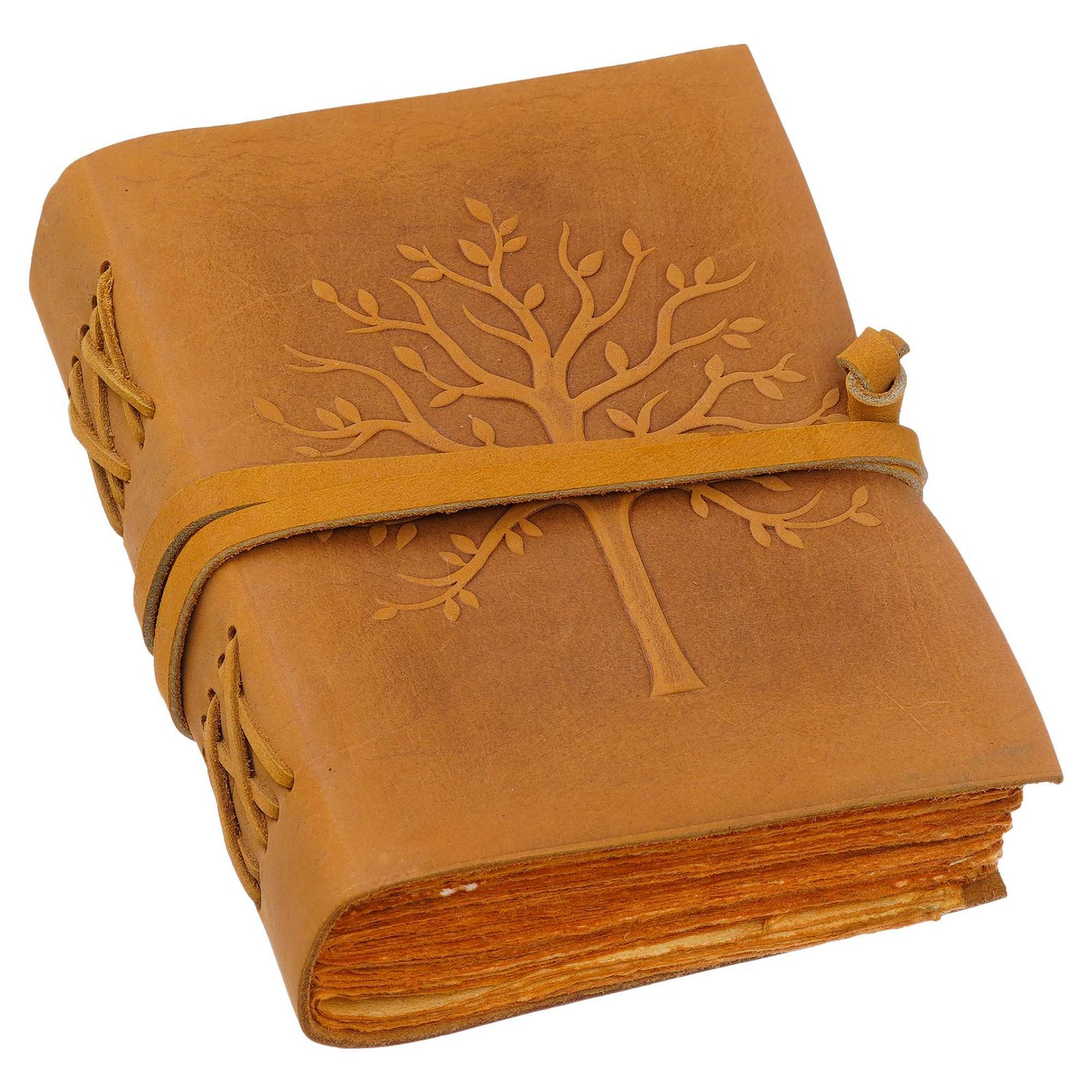 Vintage Handmade Genuine Leather Diary Journal | Premium Antique String Closure | 200 Handmade Unruled Pages DIARY-01 - Image 5