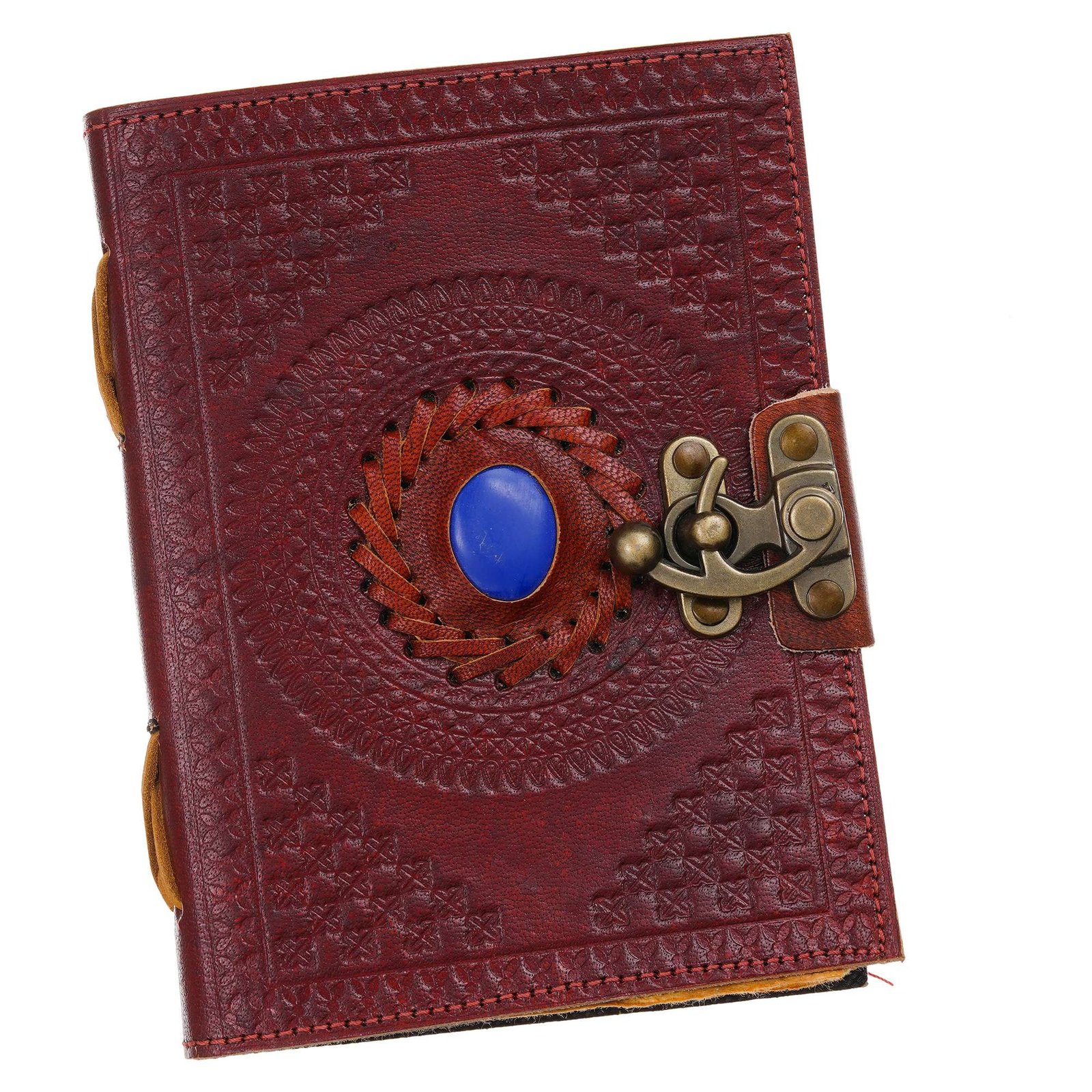 Vintage Handmade Genuine Leather Diary Journal | Premium Antique String Closure | 200 Handmade Unruled Pages DIARY-08 - Image 4