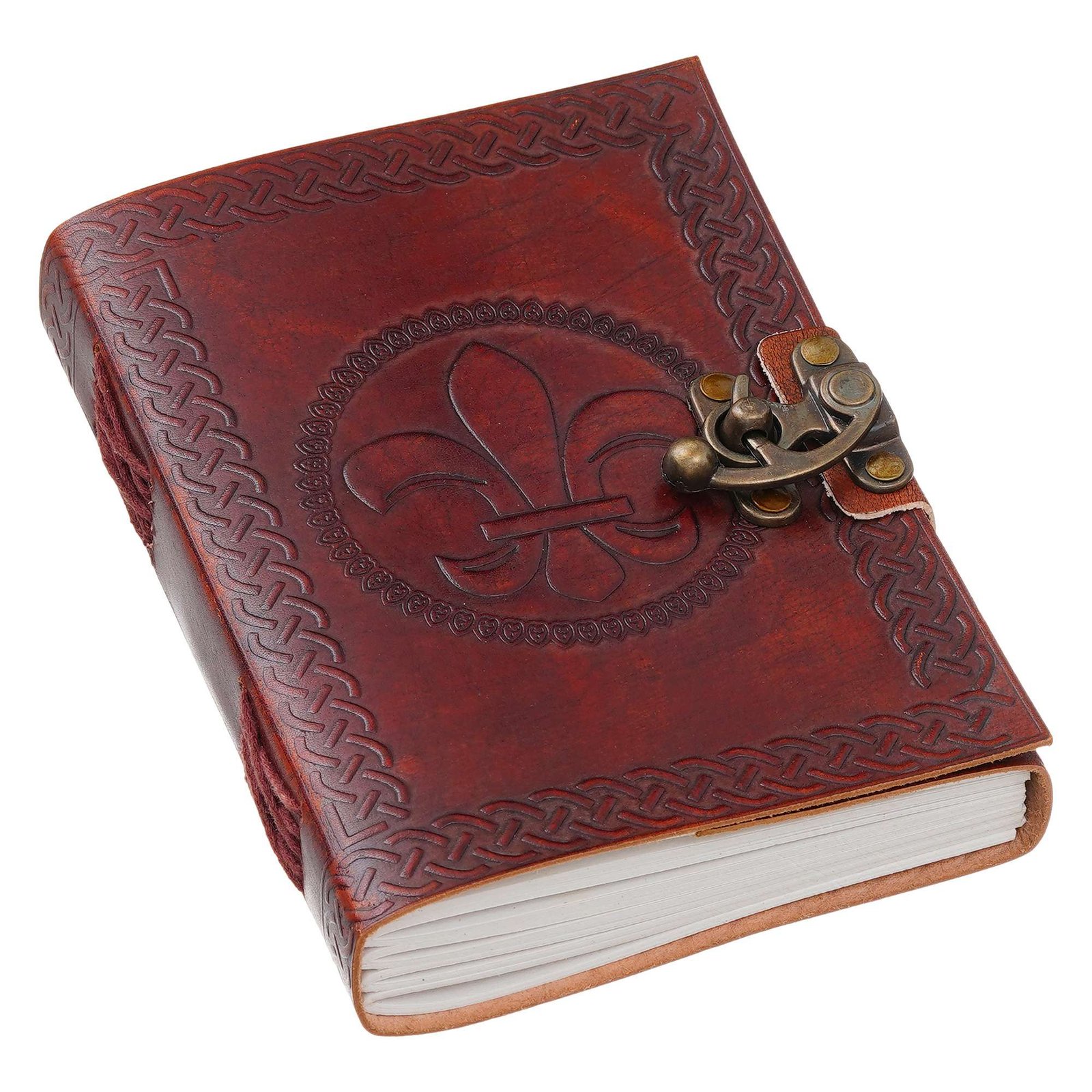 Vintage Handmade Genuine Leather Diary Journal | Premium Antique String Closure | 200 Handmade Unruled Pages DIARY-27 - Image 5