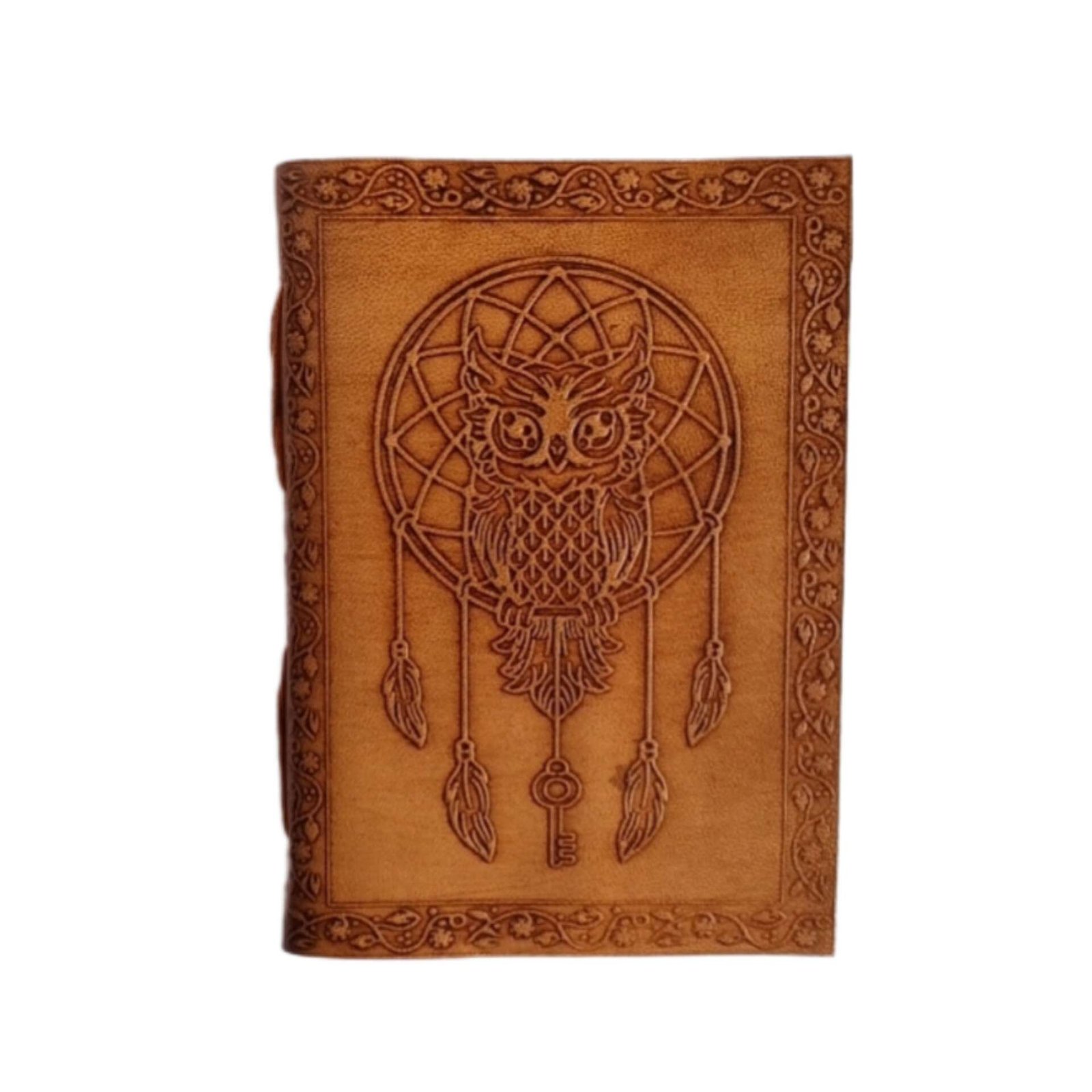 Handmade Leather Diary with Embossing Printed Vintage Journal handmade 200 pages white unruled| Diary for men/women| travel journal -5