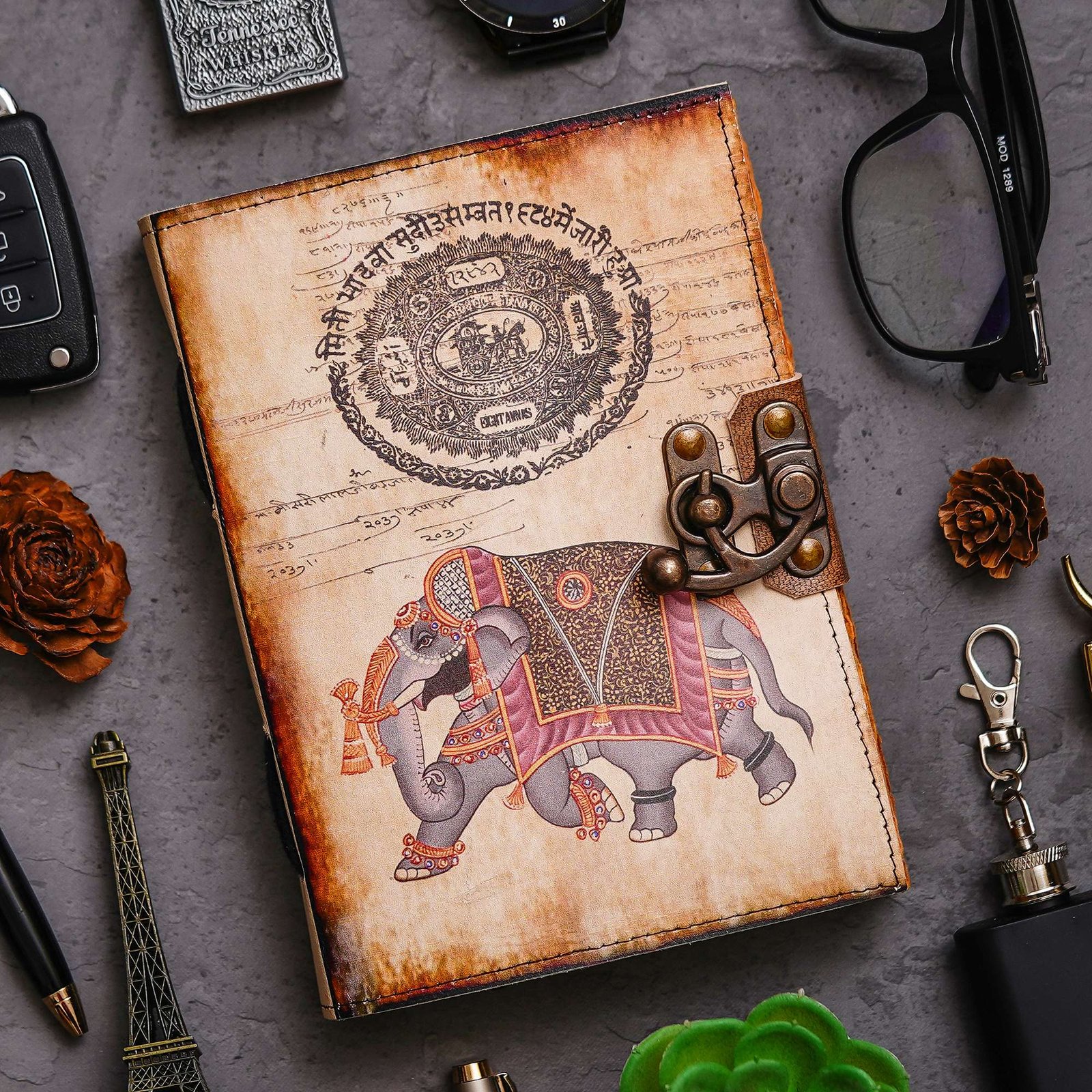 Vintage Handmade Genuine Leather Diary Journal | Premium Antique String Closure | 200 Handmade Unruled Pages DIARY-16