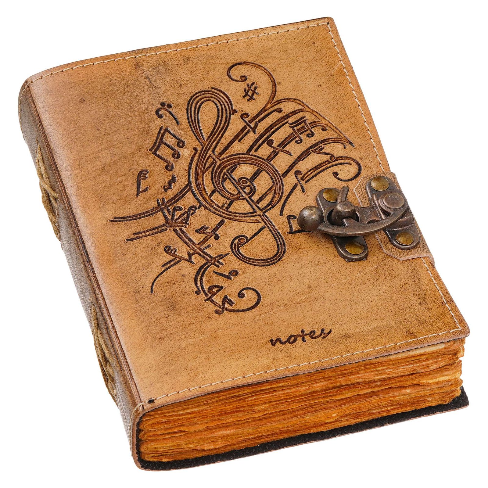 Vintage Handmade Genuine Leather Diary Journal | Premium Antique String Closure | 200 Handmade Unruled Pages DIARY-17 - Image 2