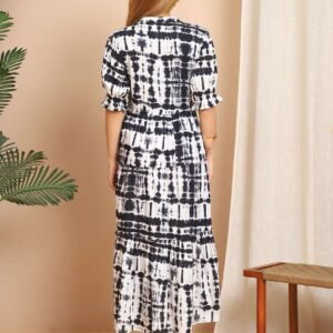 Women's Cotton Printed Fit & Flare Anarkali Gown Midi Dress