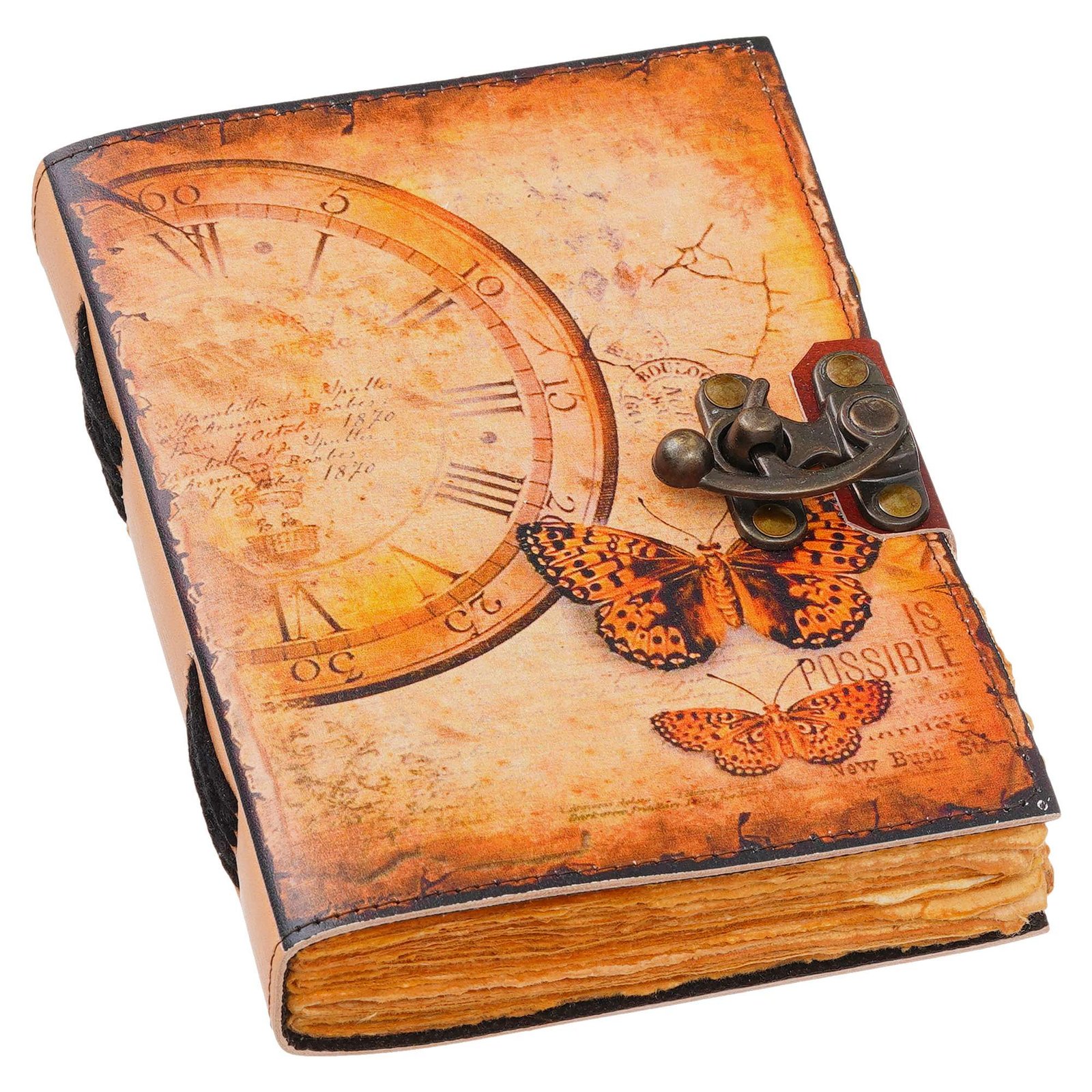 Vintage Handmade Genuine Leather Diary Journal | Premium Antique String Closure | 200 Handmade Unruled Pages DIARY-14 - Image 5