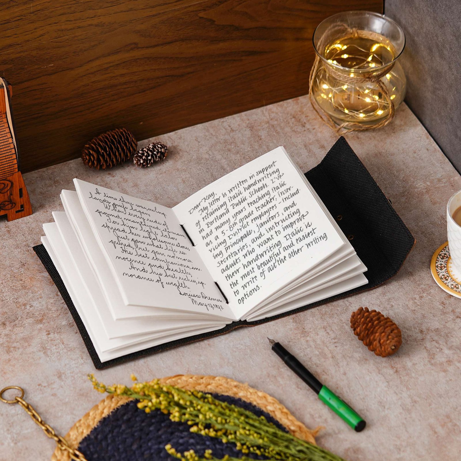 Vintage Handmade Genuine Leather Diary Journal | Premium Antique String Closure | 200 Handmade Unruled Pages DIARY-30 - Image 3