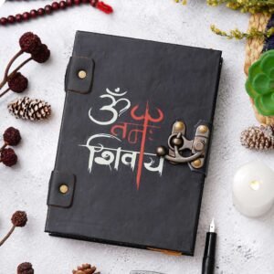 Handmade Printed Cardboard Journal Diary with Buckle Lock | 200 Pages Notepad For Men and Women DIARY-11