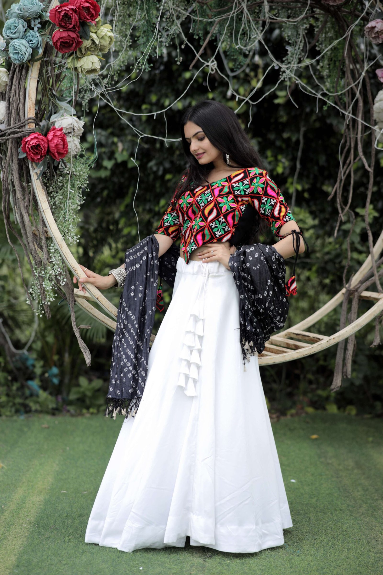 Navratri Special Premium Frolic Cotton Lehenga Choli with Dupatta Set - Image 6