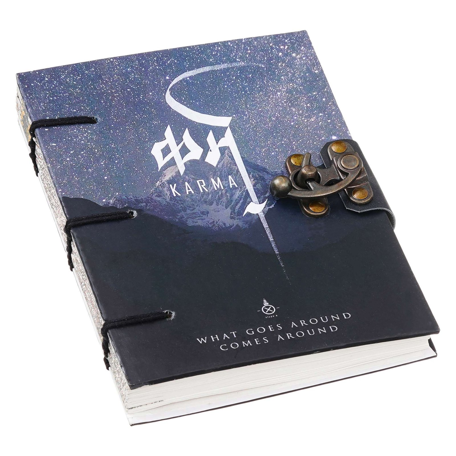 Handmade Printed Cardboard Journal Diary with Buckle Lock | 200 Pages Notepad For Men and Women DIARY-09 - Image 3